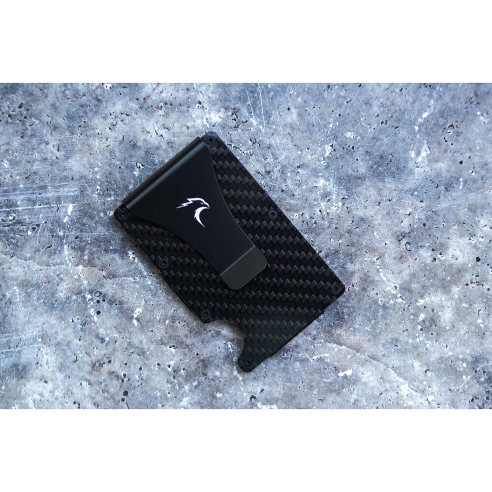 7068 Slim Metal Wallet Card Holder Carbon Fiber Color 8-9 Card Capacity - Picture 5 of 9